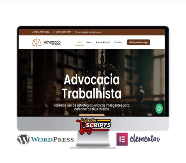 Site Completo Para Advogados  Elementor + Wordpress- COD-7560